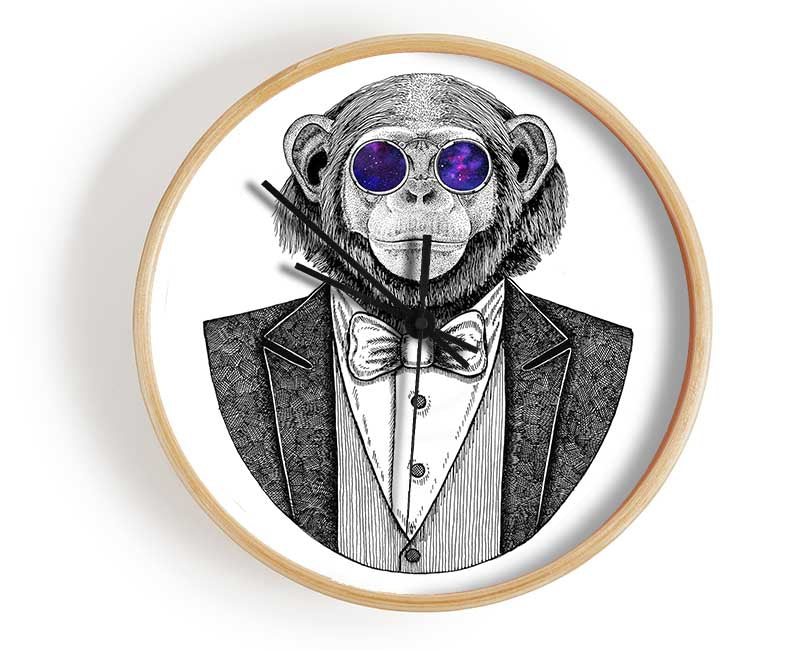 Glasses Chimpanzee Clock - Wallart-Direct UK