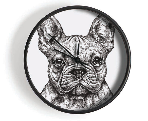 French Bulldog Sketch Clock - Wallart-Direct UK