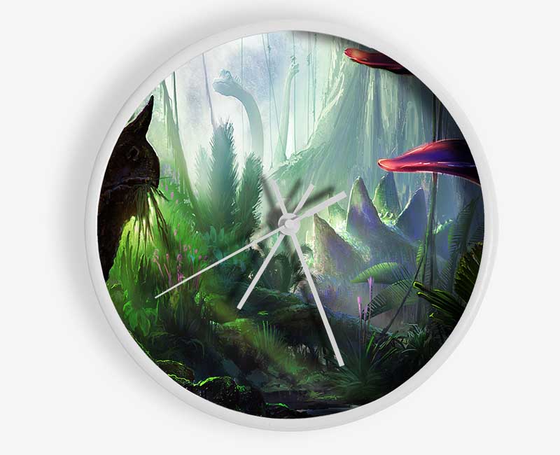 Triceratop Forest Clock - Wallart-Direct UK