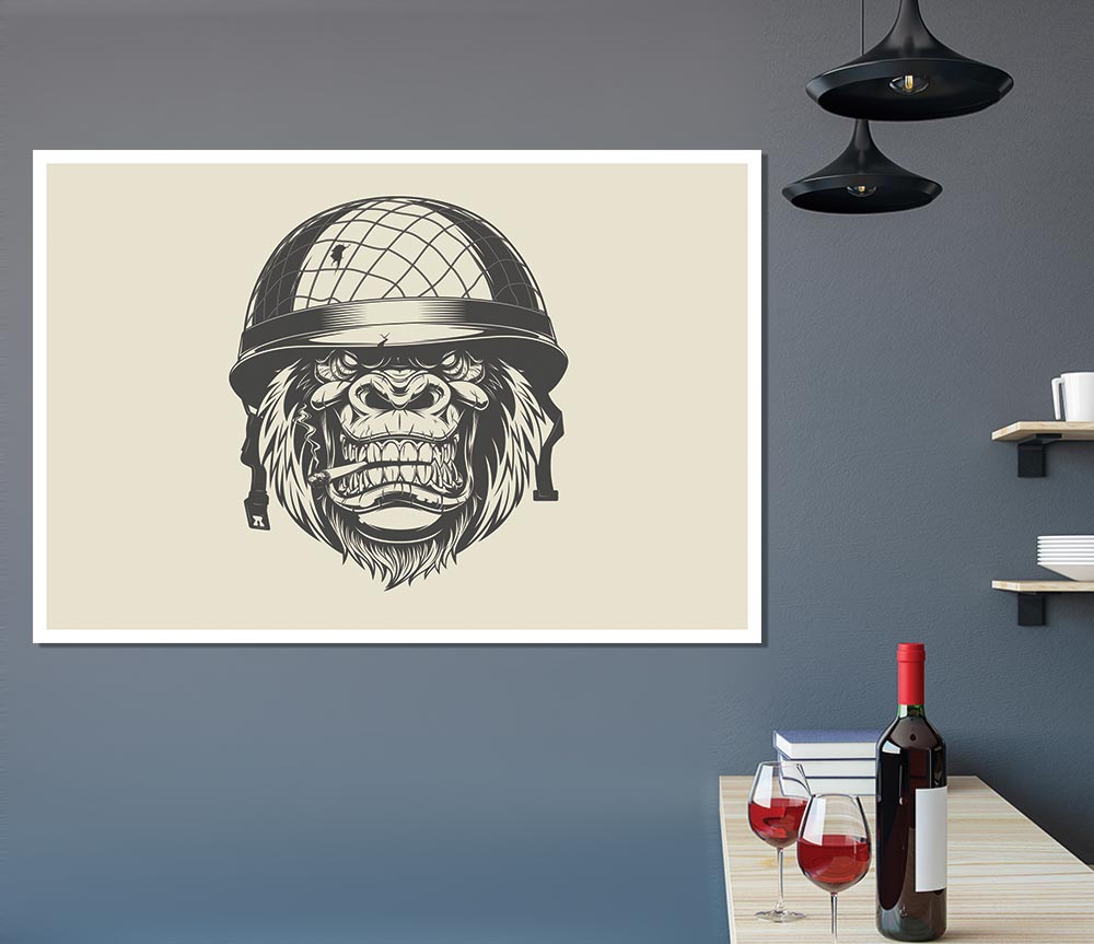 Gorilla Army Cadet Print Poster Wall Art