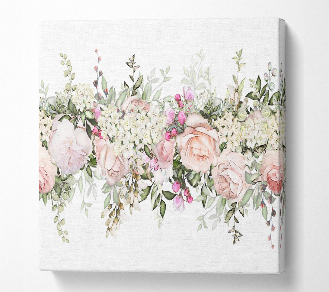 A Square Canvas Print Showing Wedding Flowers Of Beauty Square Wall Art