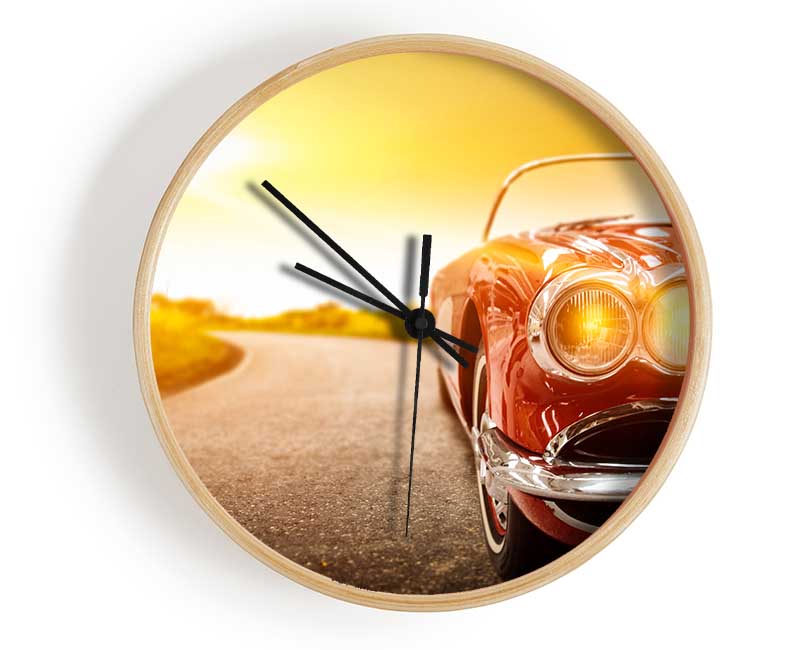 Red Motorcar Racer Clock - Wallart-Direct UK