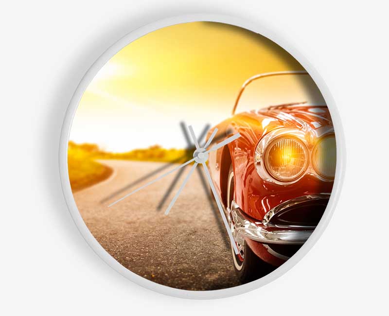 Red Motorcar Racer Clock - Wallart-Direct UK