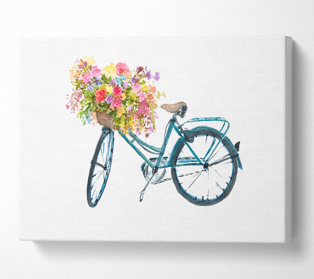 Picture of Flowers On A Bike Canvas Print Wall Art