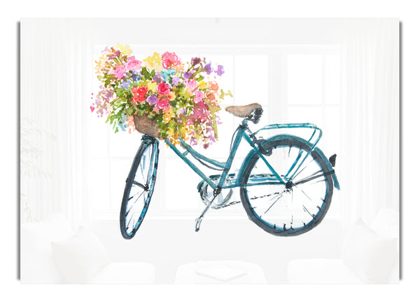 Blumen auf einem Fahrrad