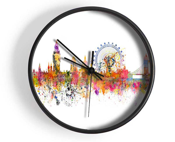 London Skyline Splatter Clock - Wallart-Direct UK