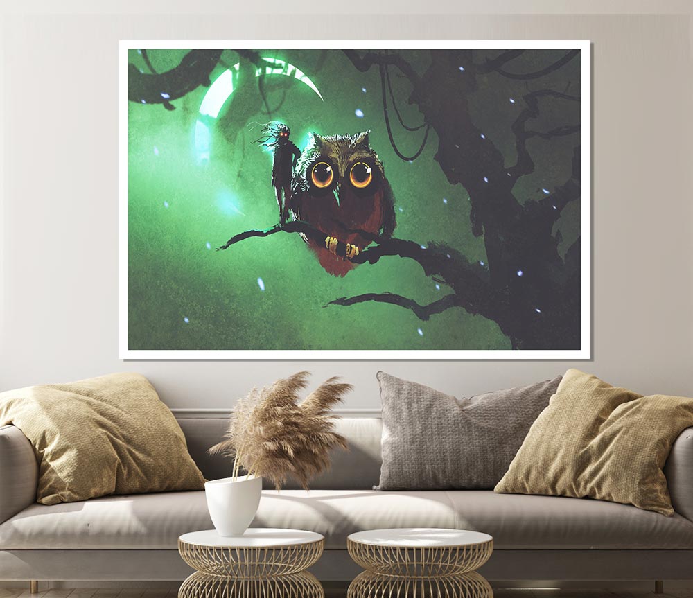 The Visit From The Owl Print Poster Wall Art