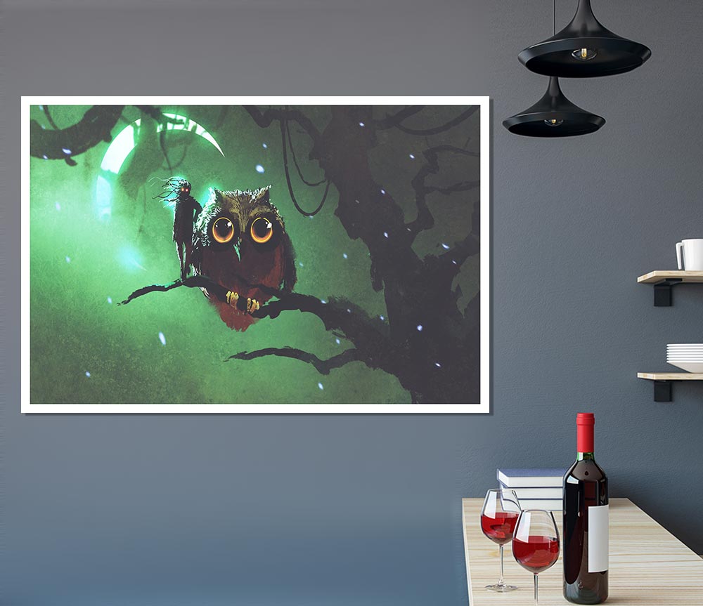 The Visit From The Owl Print Poster Wall Art