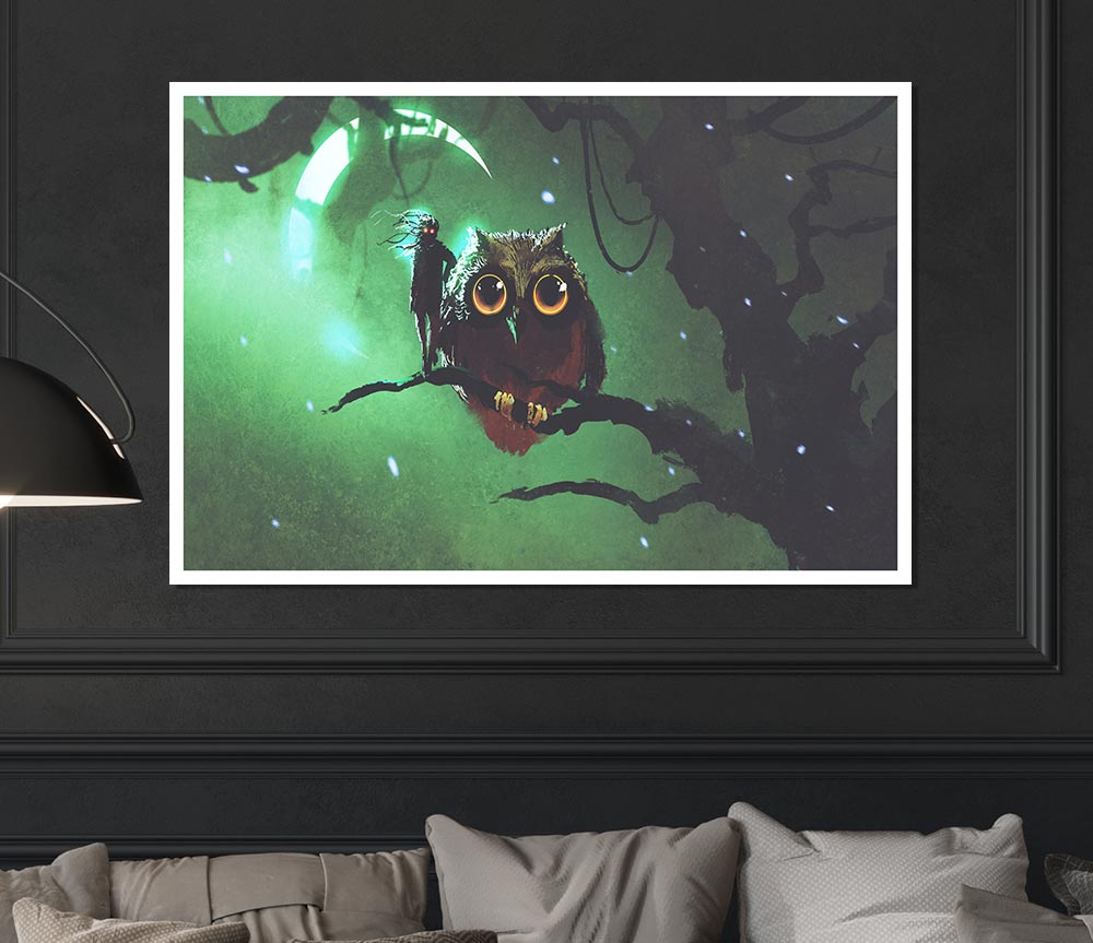 The Visit From The Owl Print Poster Wall Art