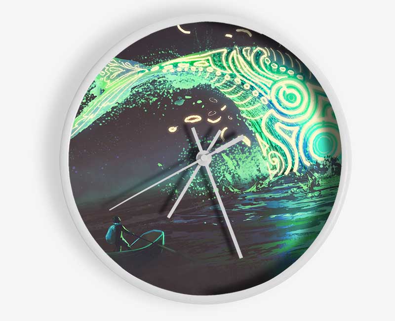 The Whale Jumping Out The Ocean Clock - Wallart-Direct UK