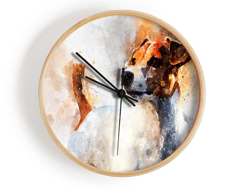 The Jack Russell Splatter Clock - Wallart-Direct UK