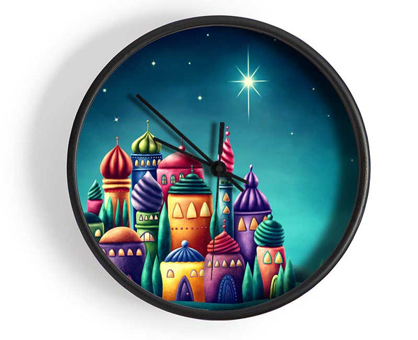 Round Roofed Village Clock - Wallart-Direct UK