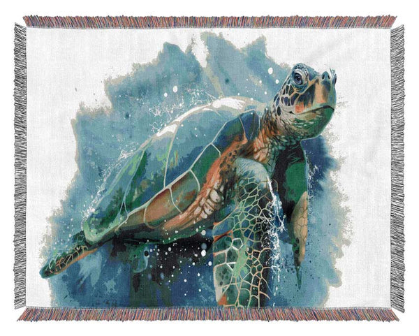 The Sea Turtle Watercolour Woven Blanket