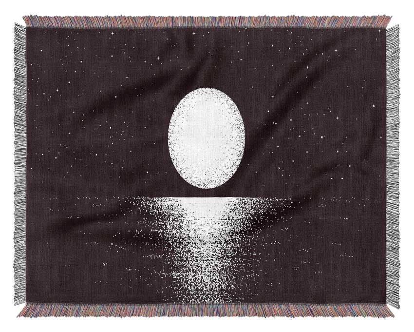 Moonlight Over The Sea Woven Blanket