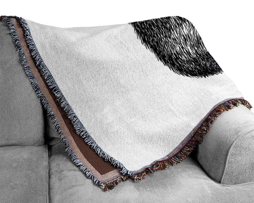 Chimpanzee Sitting Woven Blanket