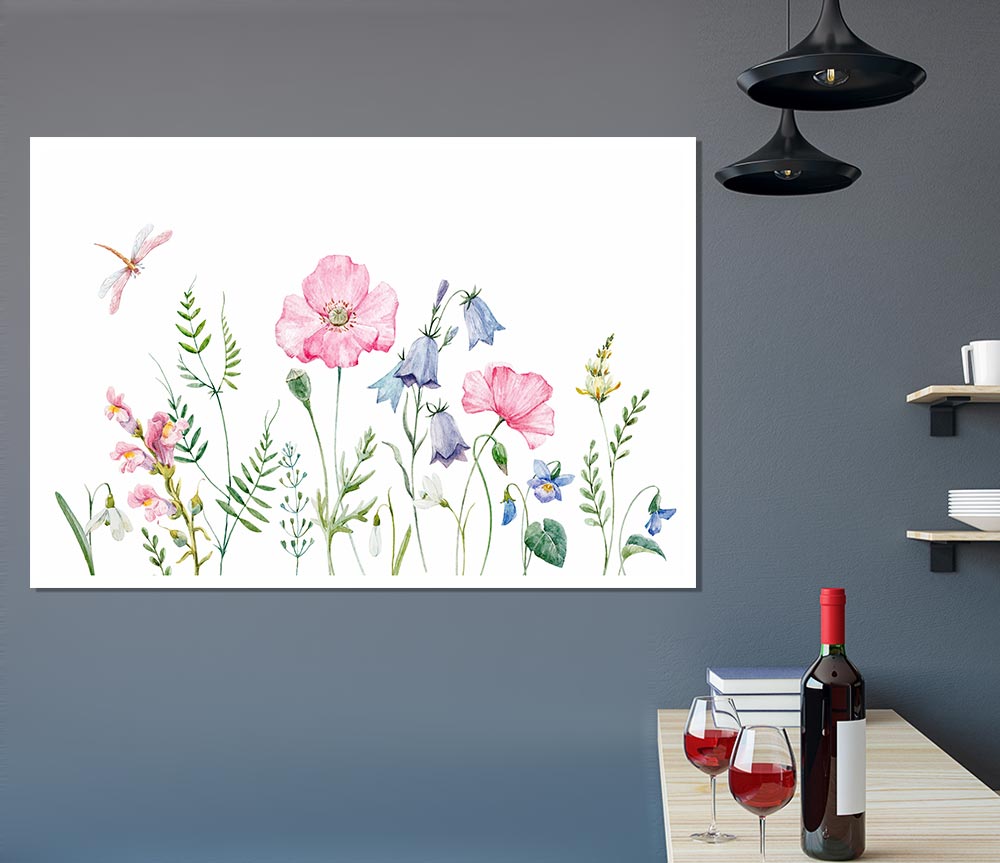 British Flowers Print Poster Wall Art