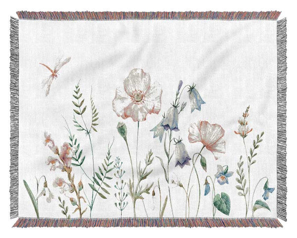 British Flowers Woven Blanket