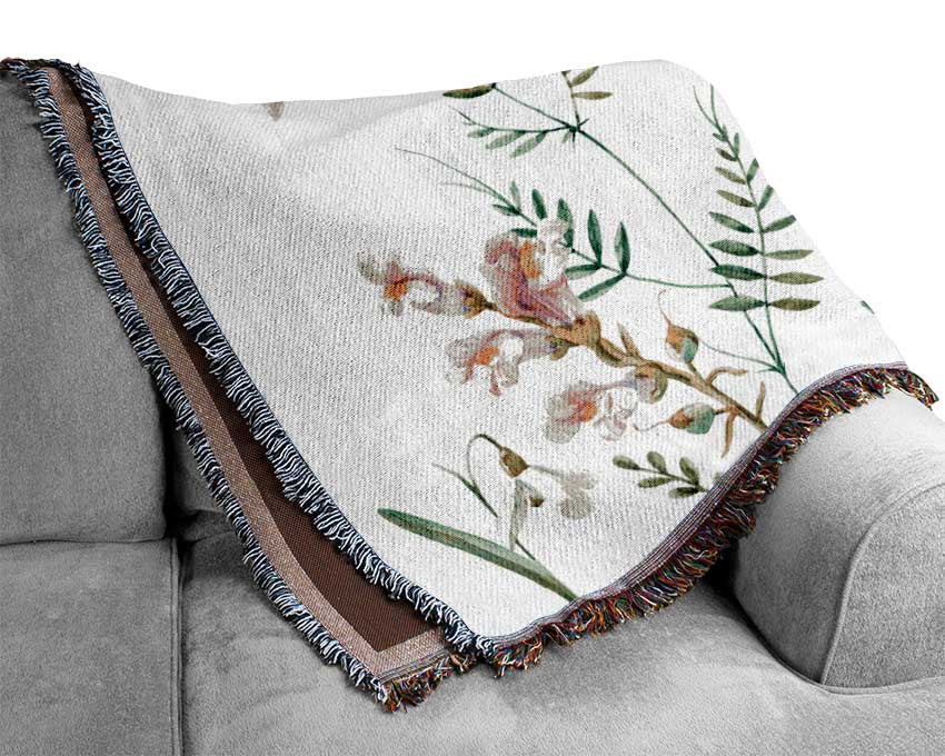 British Flowers Woven Blanket