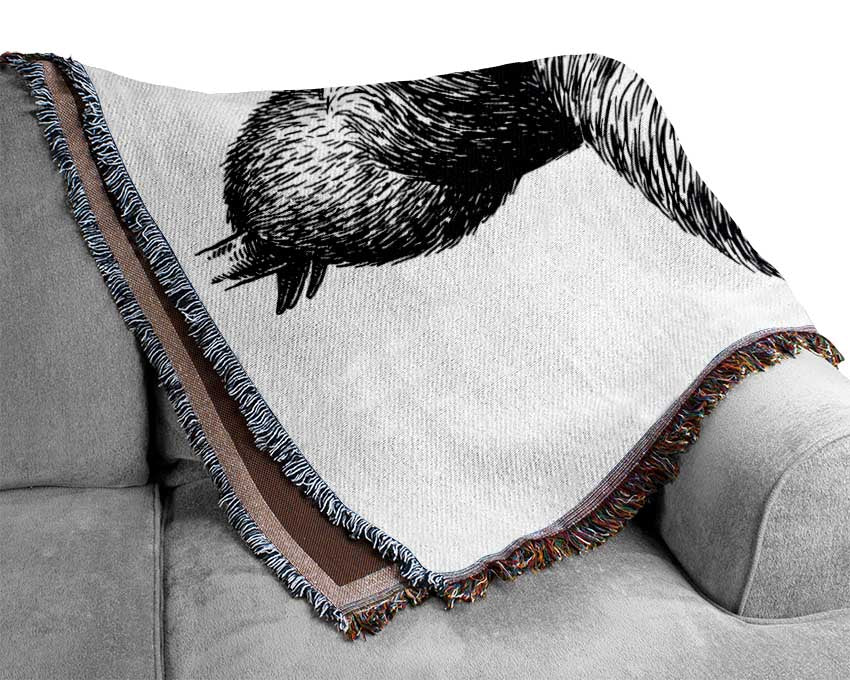 Sloth Chilling On The Branch Woven Blanket