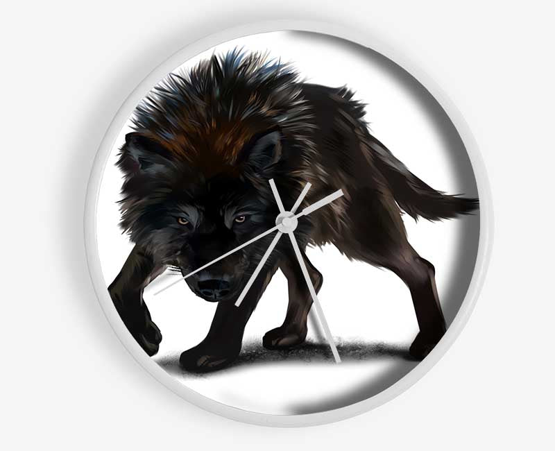 The Angry Wolf Clock - Wallart-Direct UK