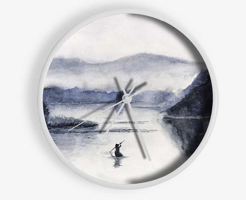 Rowing In The Valley Clock - Wallart-Direct UK