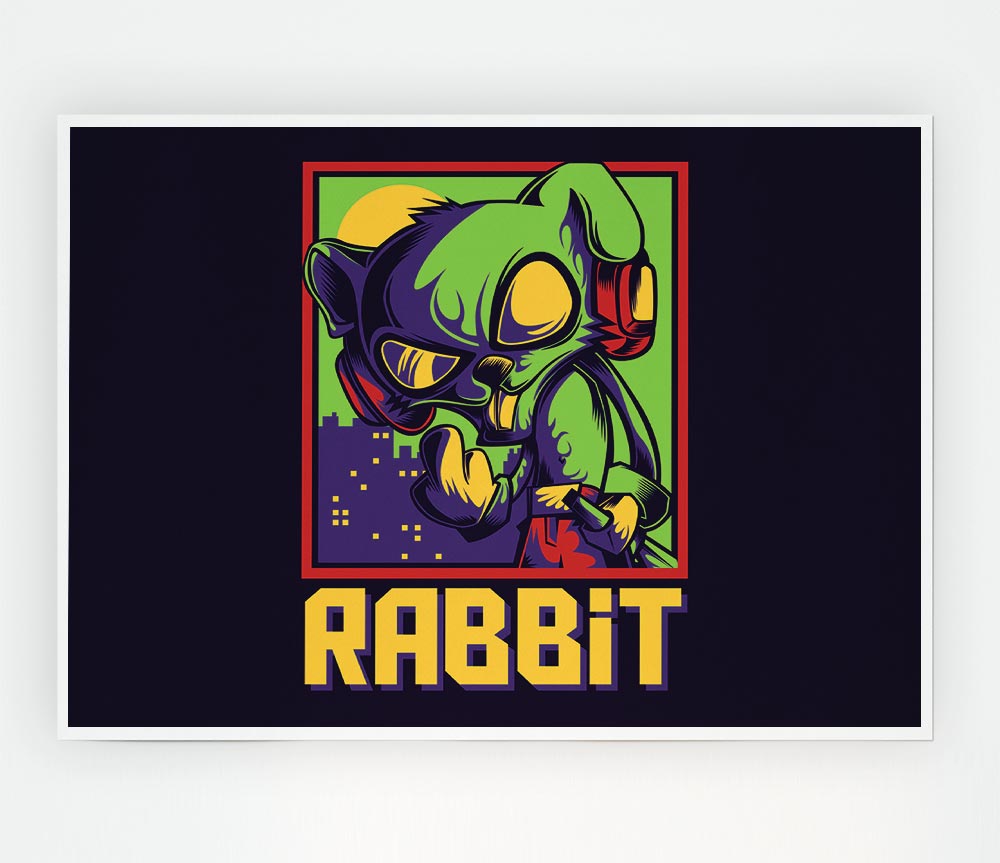 The Evil Rabbit Print Poster Wall Art