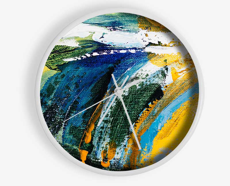 Abstract Strokes Of Nature Clock - Wallart-Direct UK