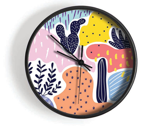 The Plants Of Modern Art Clock - Wallart-Direct UK