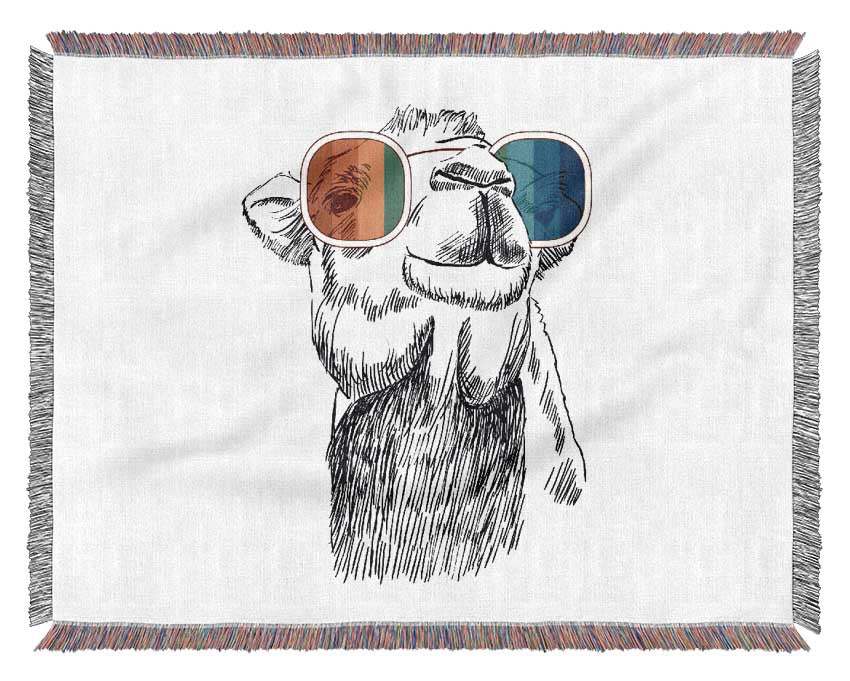 Colourful Glasses Camel Woven Blanket