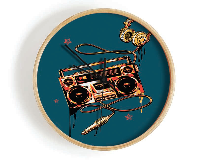 The Boombox And Headphones Clock - Wallart-Direct UK