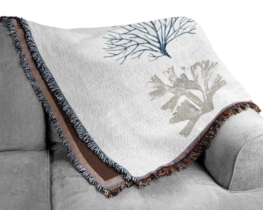 Sea Life Coral Woven Blanket