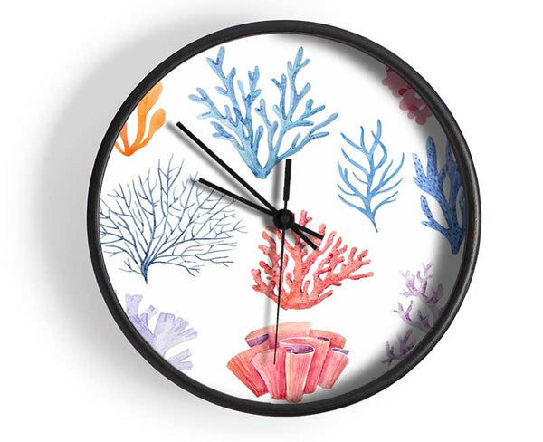 Sea Life Coral Clock - Wallart-Direct UK