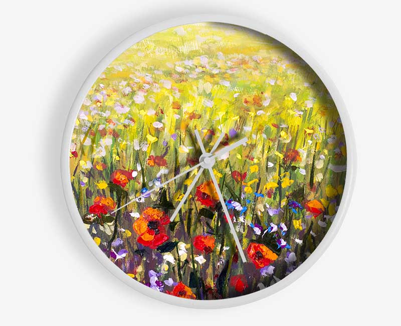 The Poppies Field Of Light Clock - Wallart-Direct UK