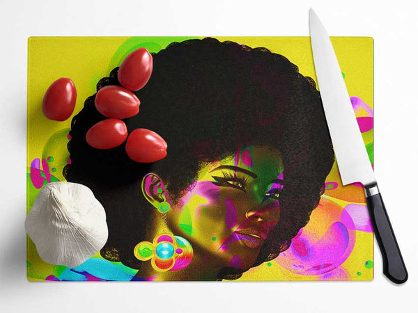 Afro Funk Glass Chopping Board