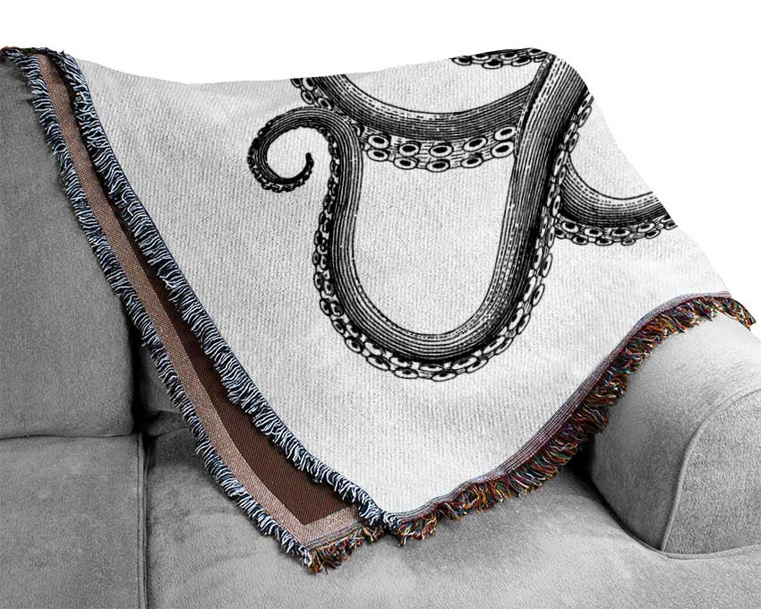 Octopus Illustration Woven Blanket