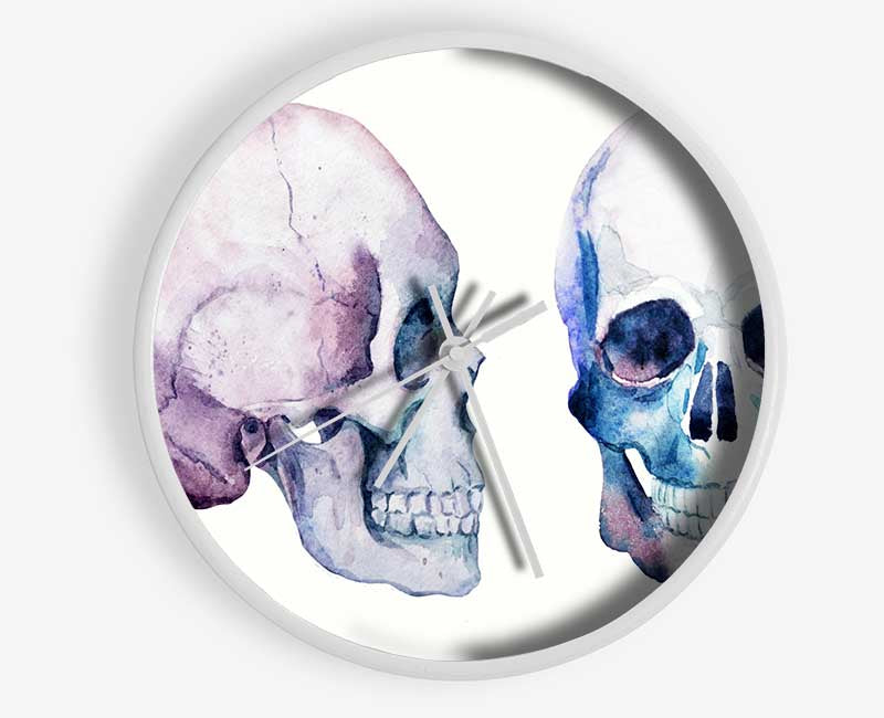 Two Skulls Meet Clock - Wallart-Direct UK