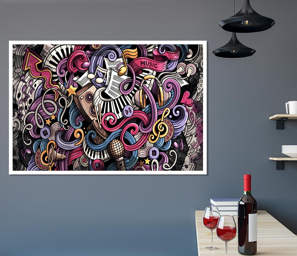 Abstract Patterns Of Music Print Poster Wall Art