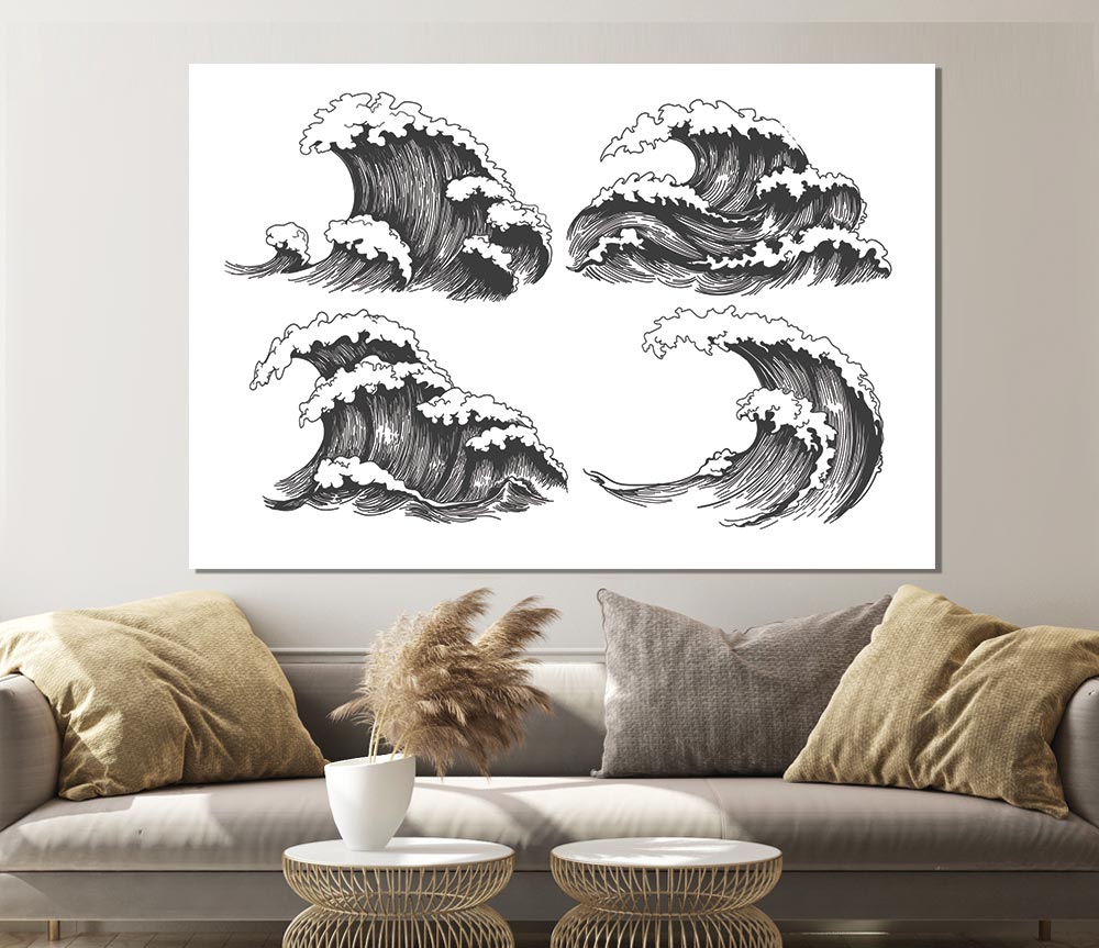 Four Wave Structures Print Poster Wall Art