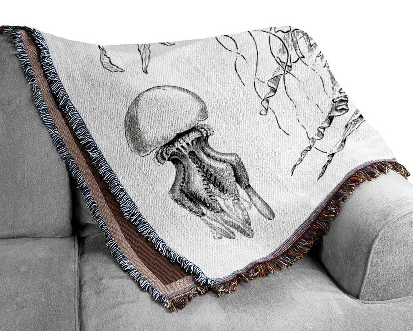 Jellyfish And Shrimp Woven Blanket