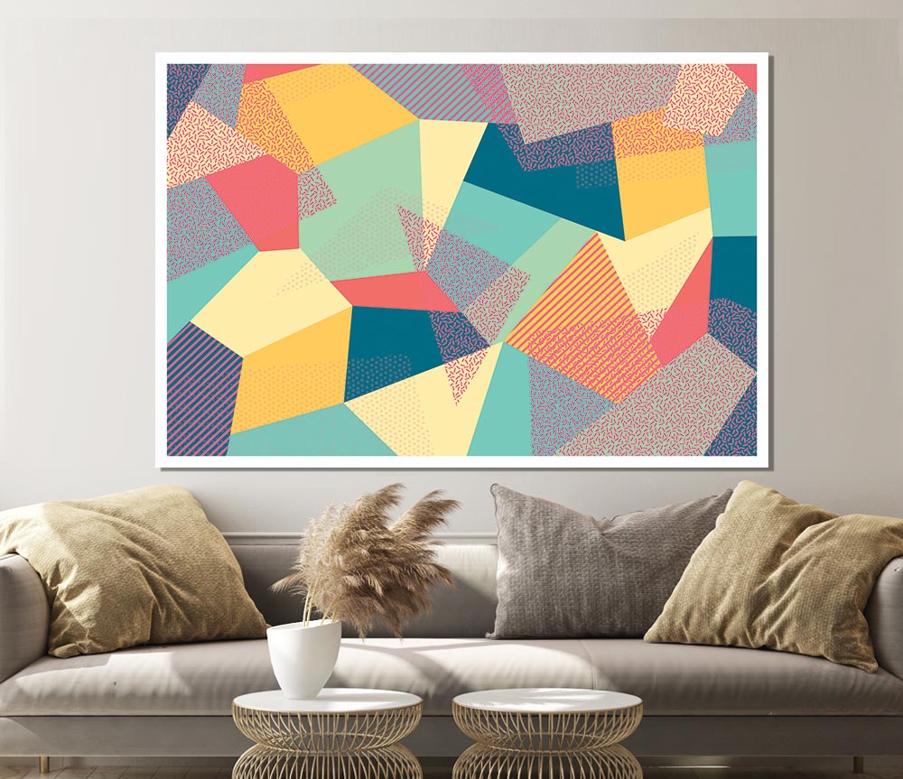 Abstract Triangles Print Poster Wall Art