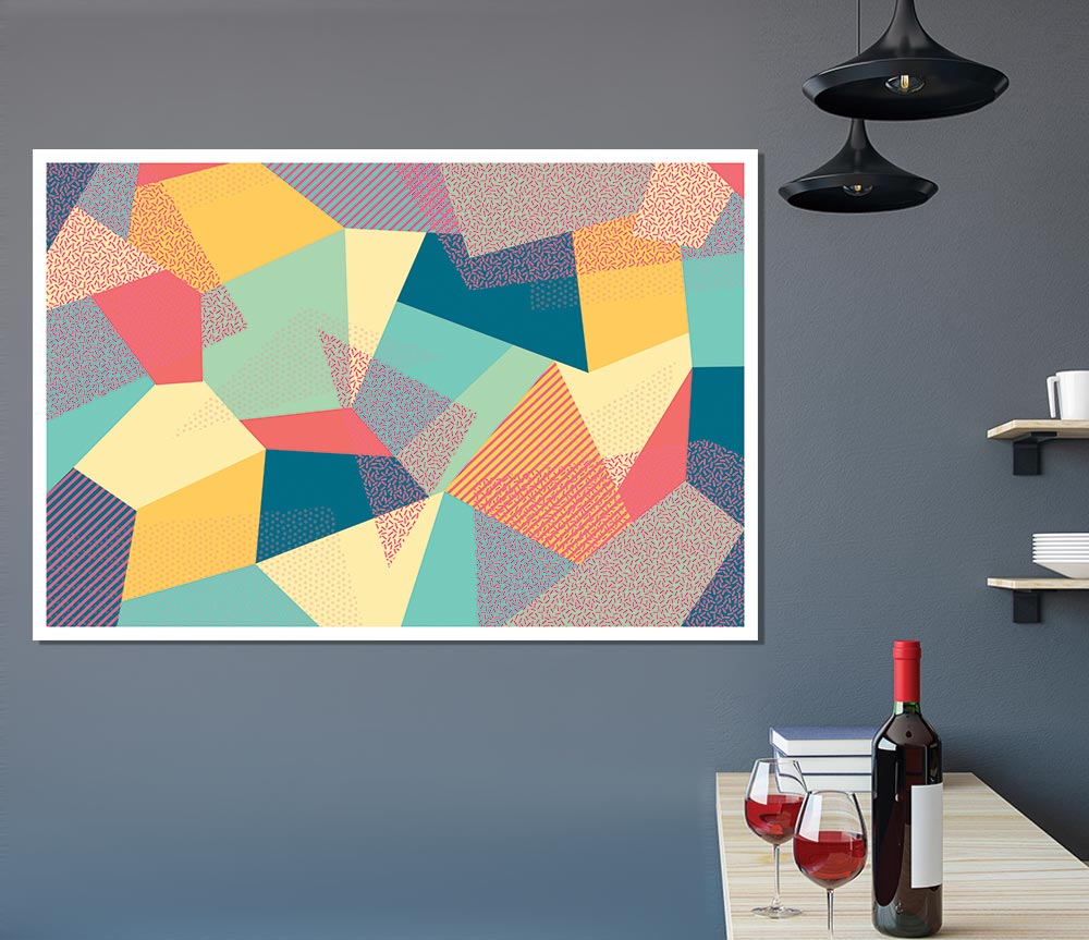 Abstract Triangles Print Poster Wall Art