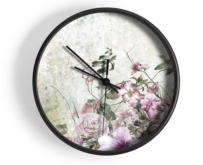 Pink Blossom Wild Clock - Wallart-Direct UK