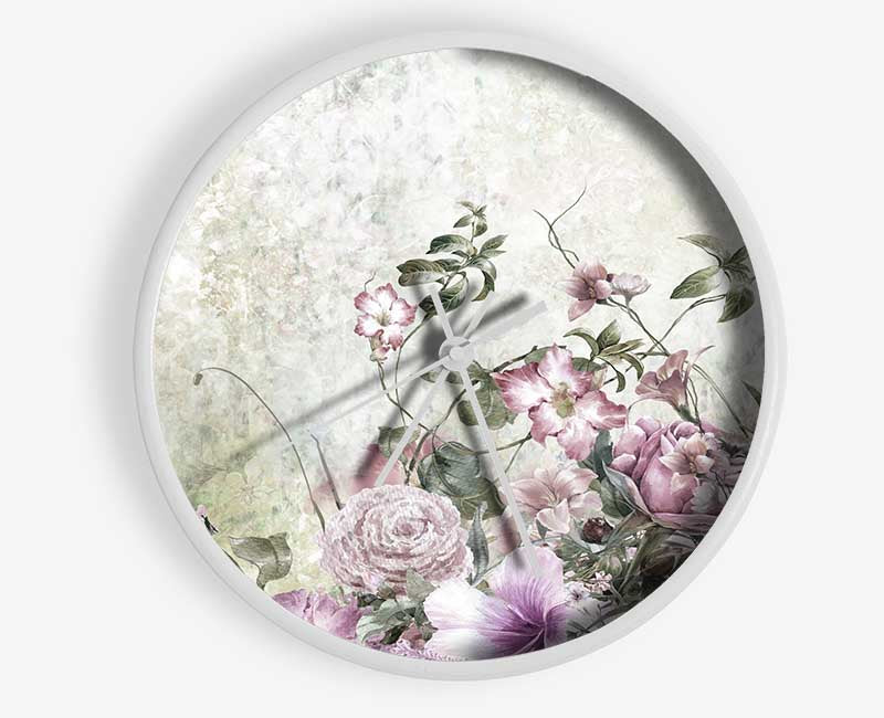 Pink Blossom Wild Clock - Wallart-Direct UK