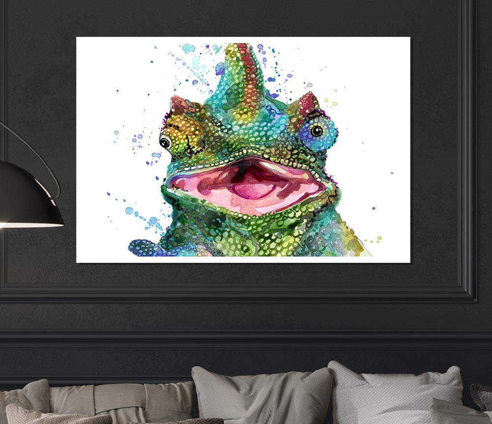 Chameleon Paint Splat Print Poster Wall Art