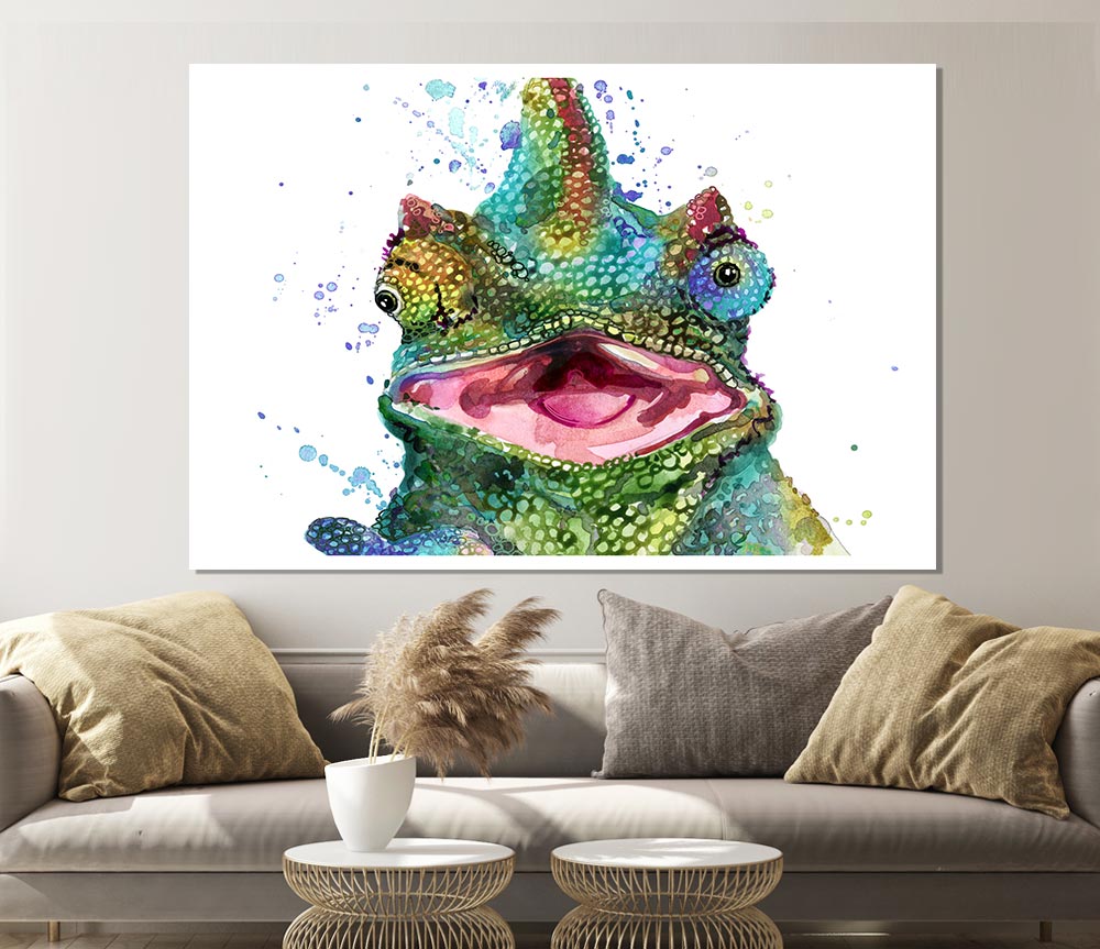 Chameleon Paint Splat Print Poster Wall Art