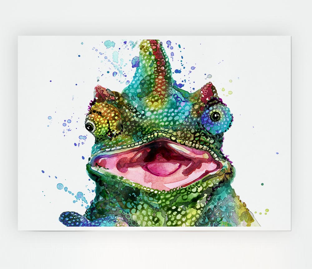 Chameleon Paint Splat Print Poster Wall Art