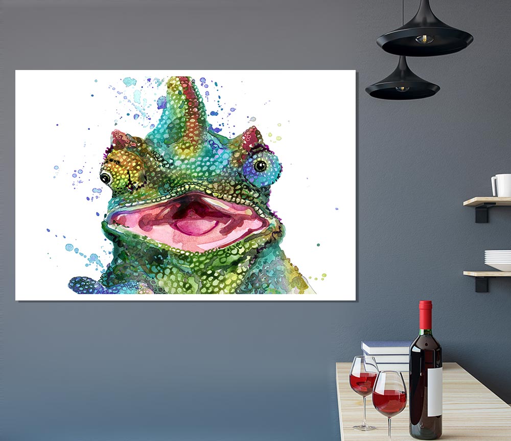 Chameleon Paint Splat Print Poster Wall Art