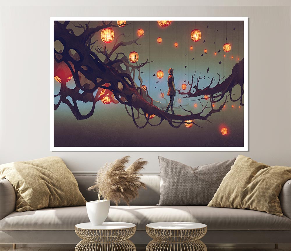 The Walk Across The Branches Print Poster Wall Art