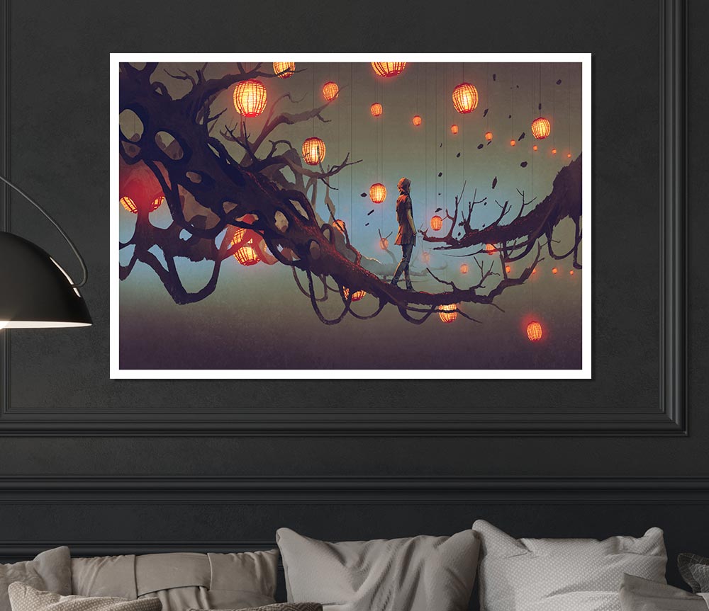 The Walk Across The Branches Print Poster Wall Art