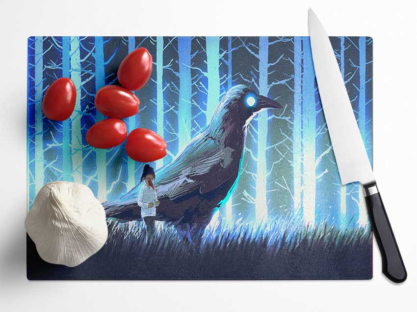 The Crow Of Enlightenment Glass Chopping Board